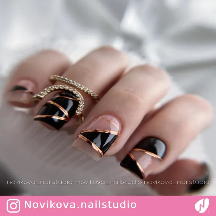 Rose Gold and Black Cutouts